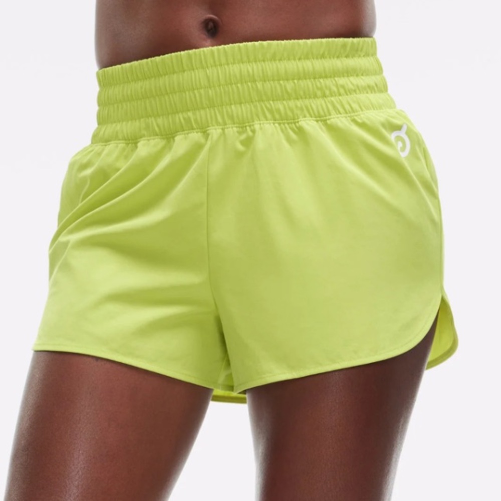 NWT PELOTON High Rise 3" Run Short Chartreuse
